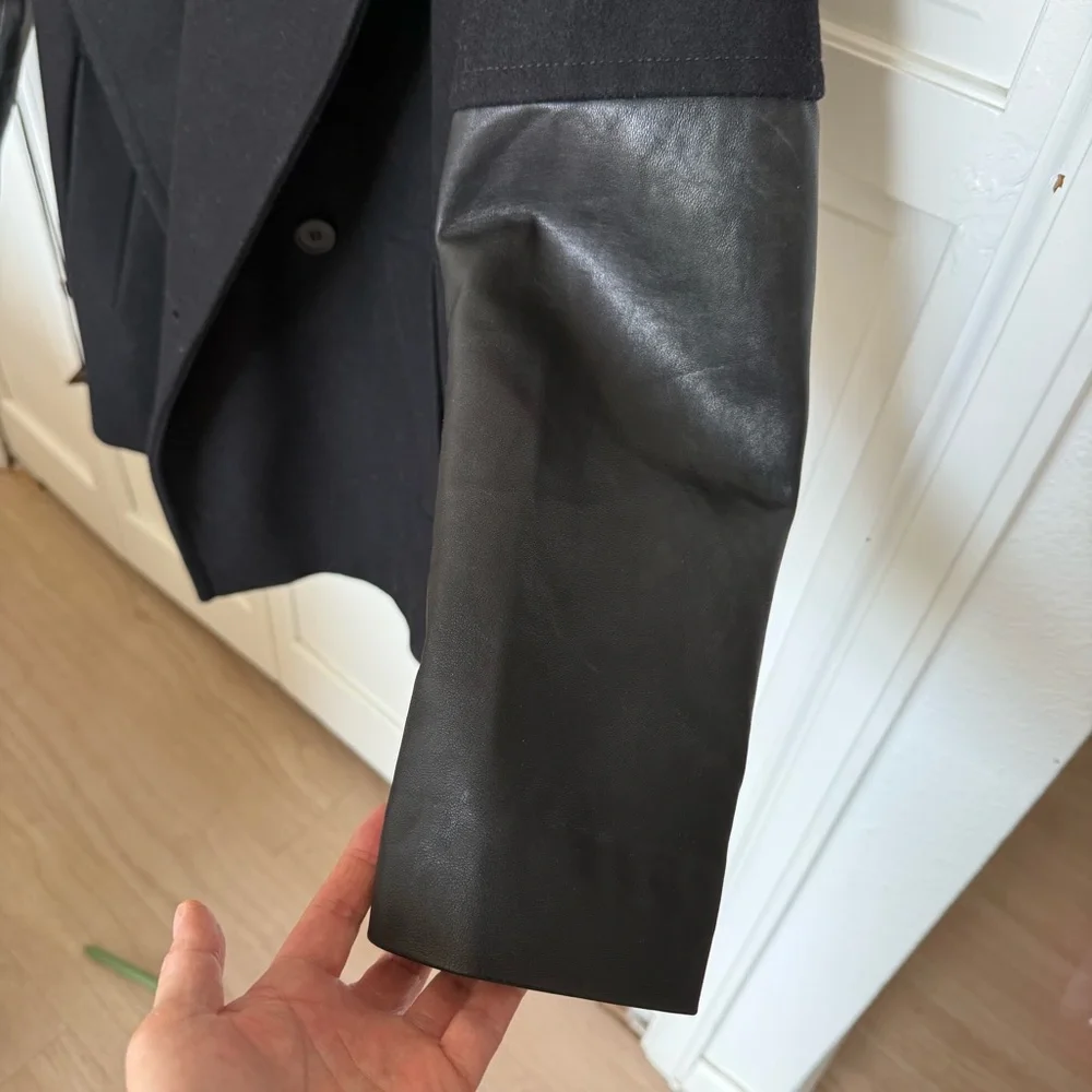 EUC ALL SAINTS Meade Lambskin Sleeves Coat - Picture 3 of 13